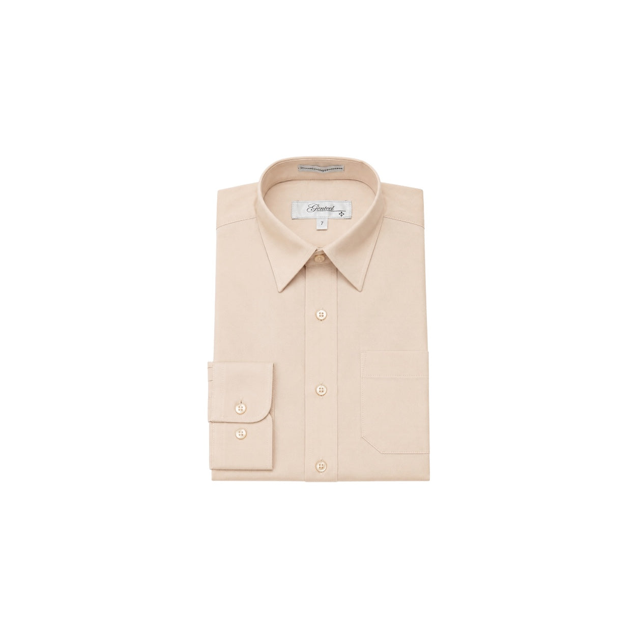 GENTEEL Regular Fit Beige Boys' Dress Shirt