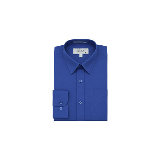 GENTEEL Regular Fit Royal Blue Boys' Dress Shirt