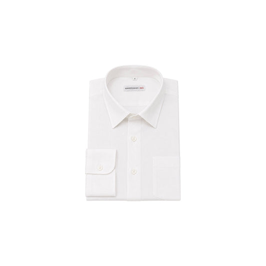 Mavezzano Boys' Off-White Linen Blend Long Sleeve Dress Shirt