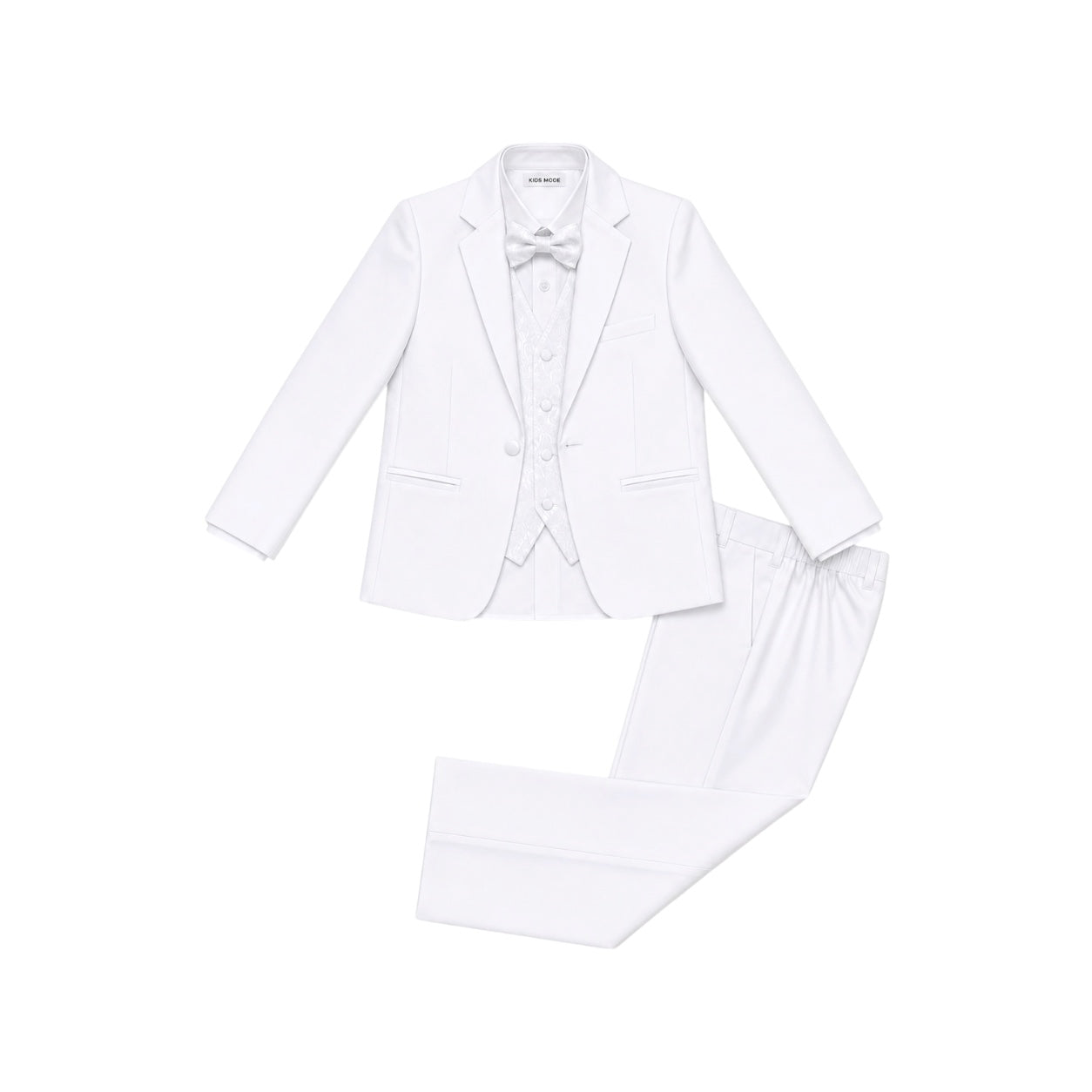 Kids Mode White Paisley 5-Piece Boys Tuxedo