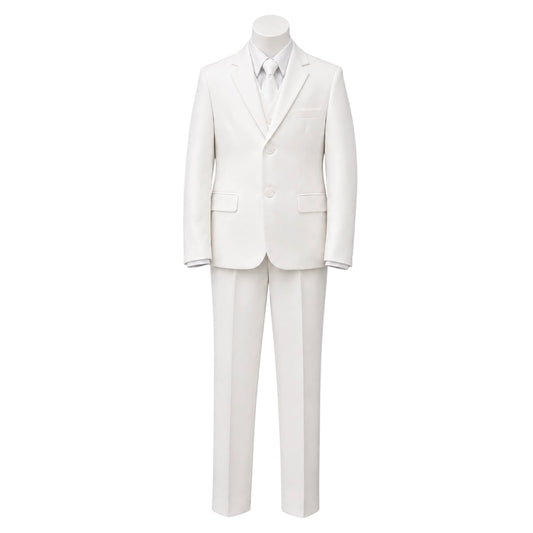 Fancy Kids Boys' Modern Fit 5-Piece Ivory Suit