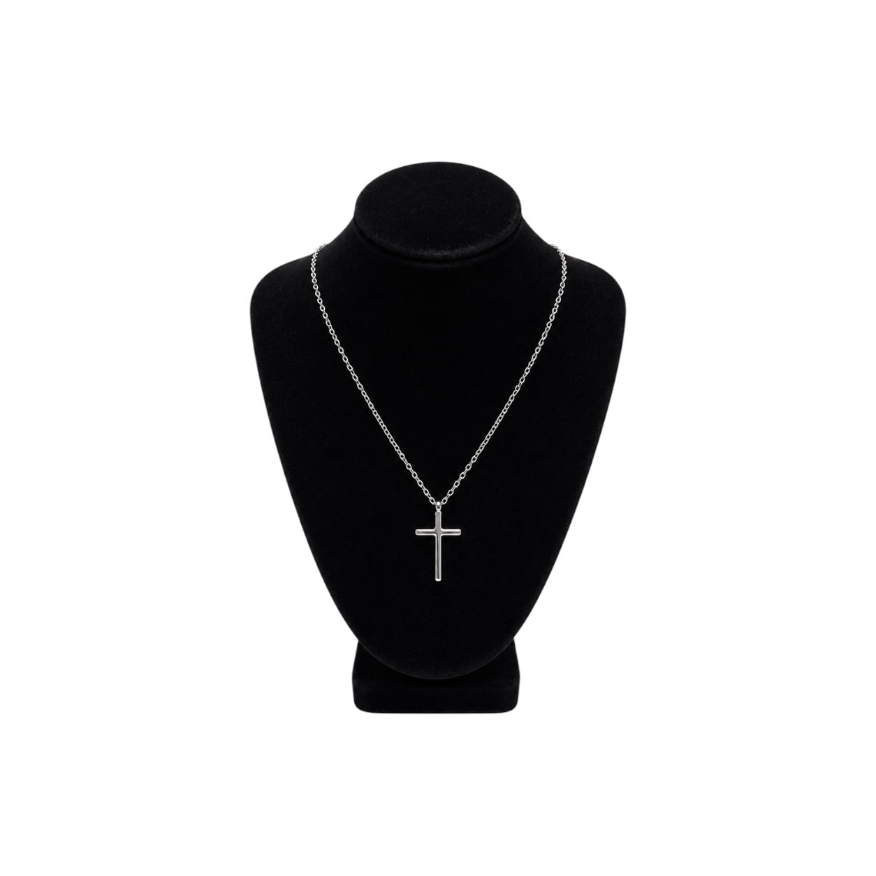 Silver-Tone Classic Cross Pendant Necklace
