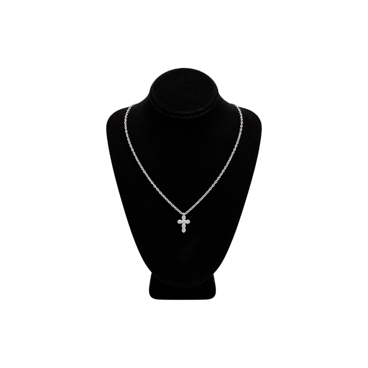 925 Sterling Silver Cubic Zirconia Cross Necklace