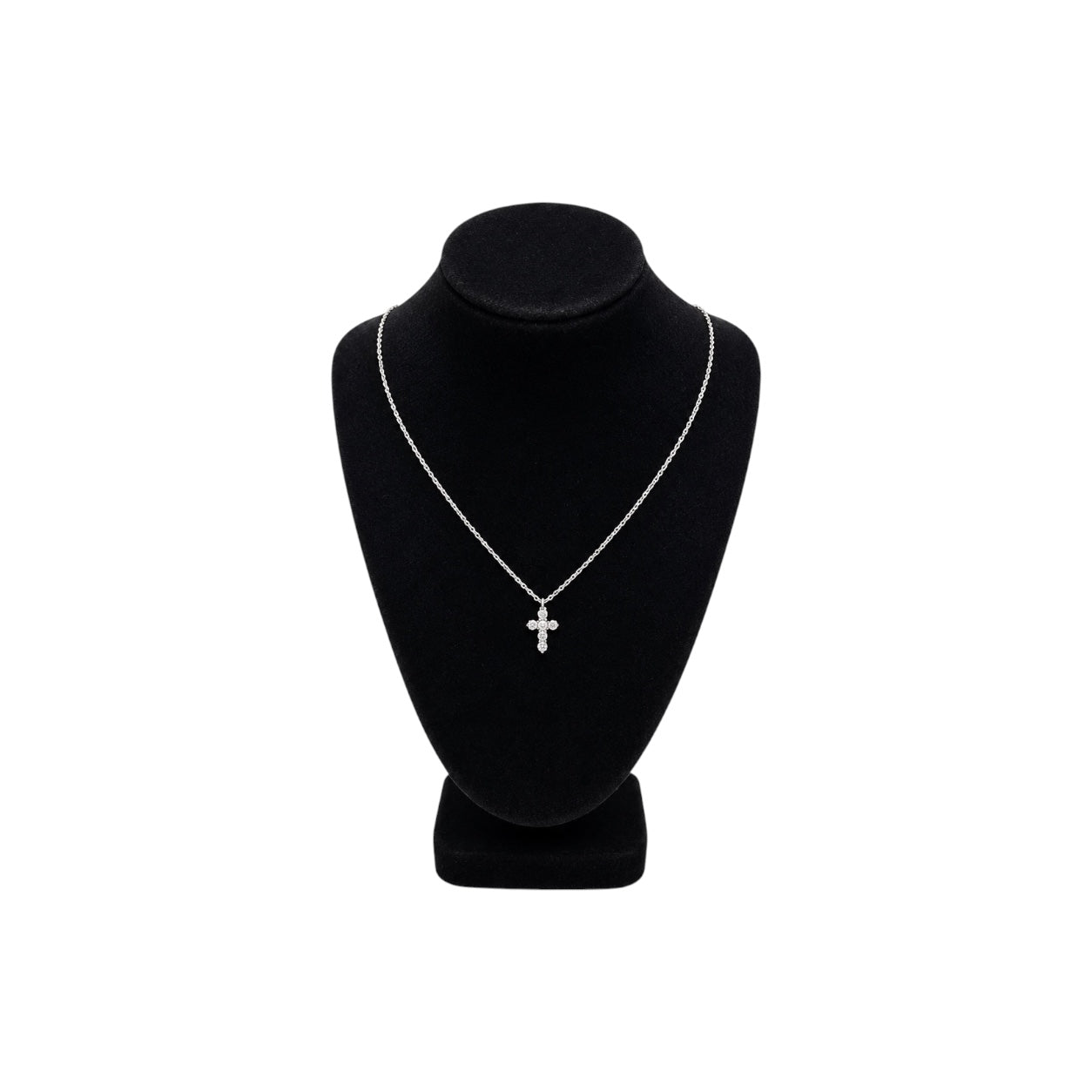 925 Sterling Silver Cubic Zirconia Cross Necklace