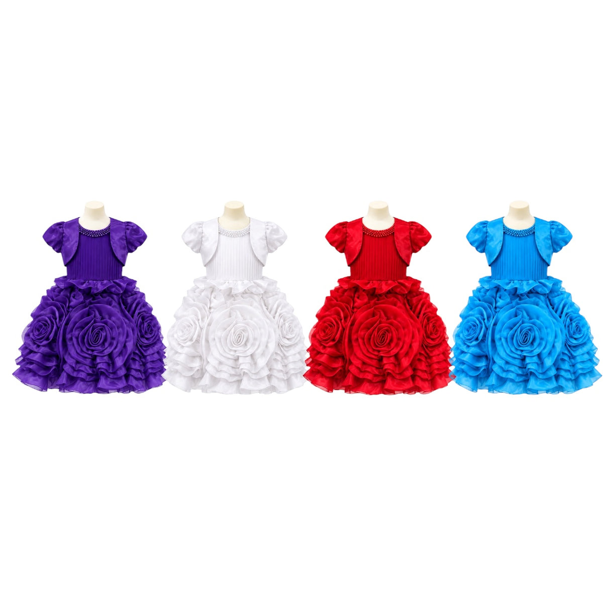 Fancy Kids Purple Rosette Dress with Bolero