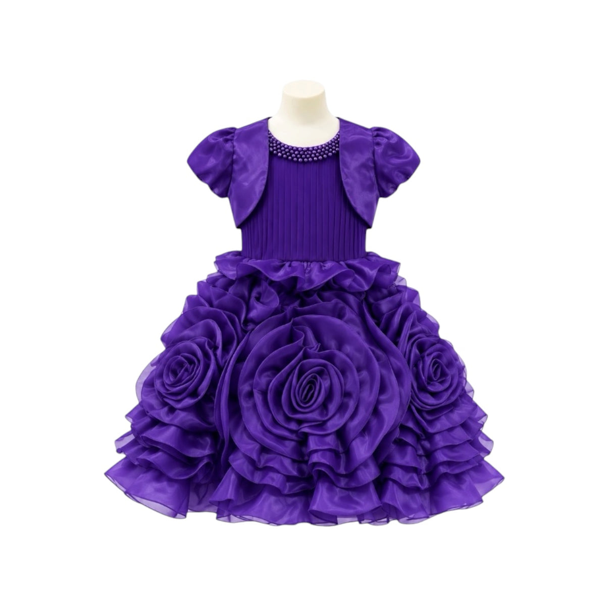 Fancy Kids Purple Rosette Dress with Bolero