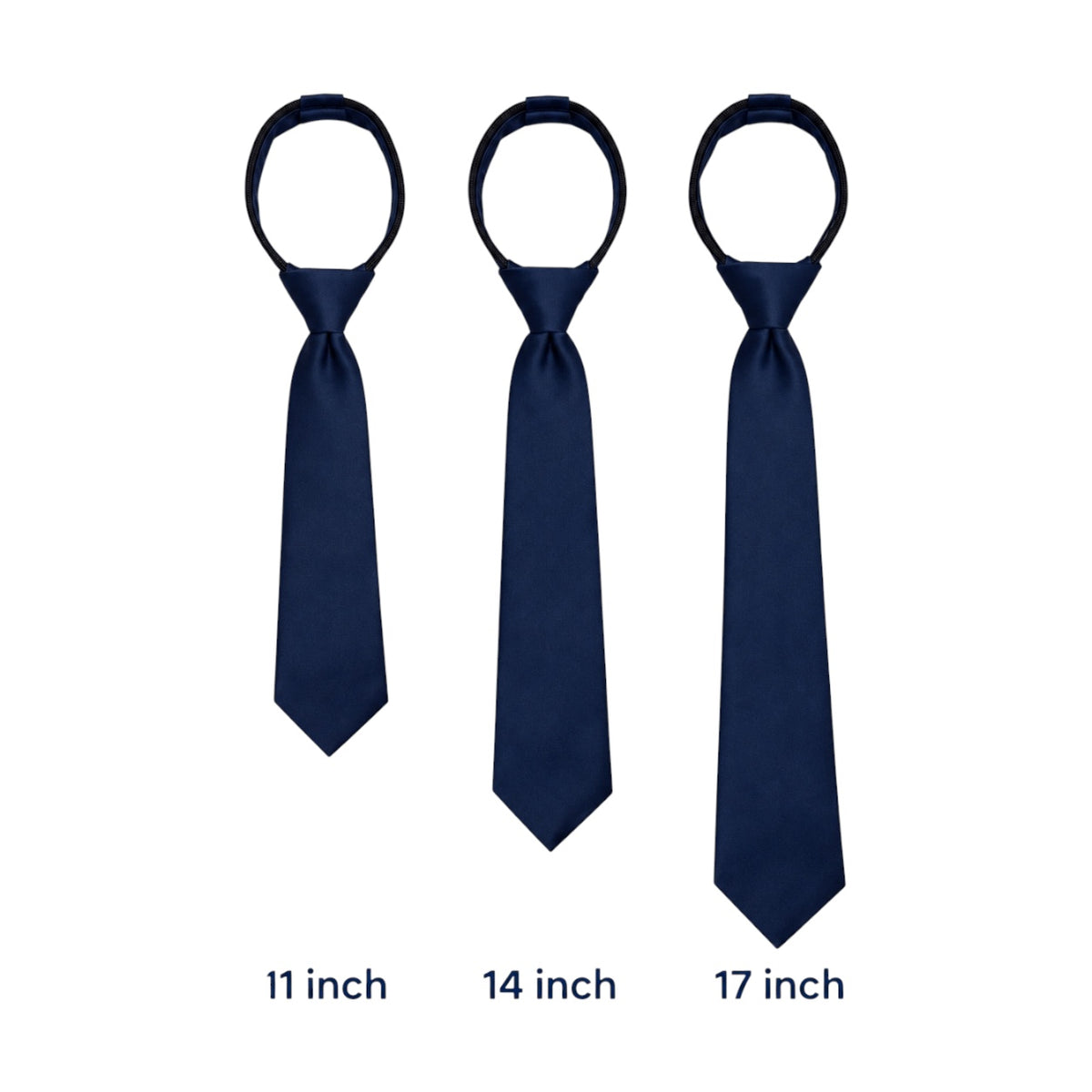 Mavezzano Boys’ Solid Satin Zipper Tie
