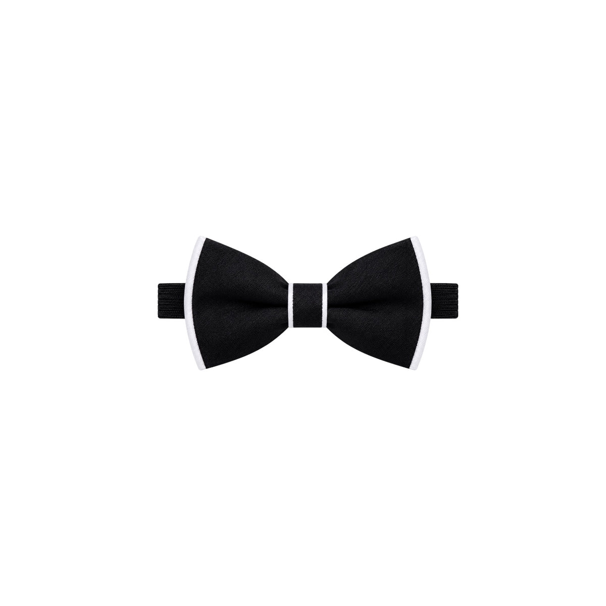 Boys’ Black Bow Tie with White Trim