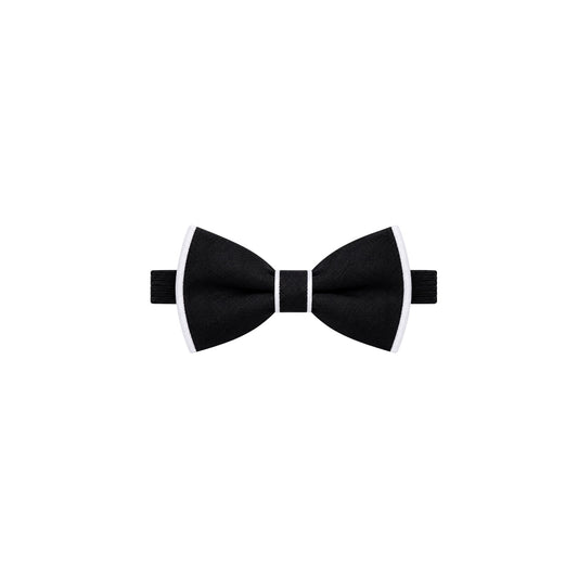 Boys’ Black Bow Tie with White Trim