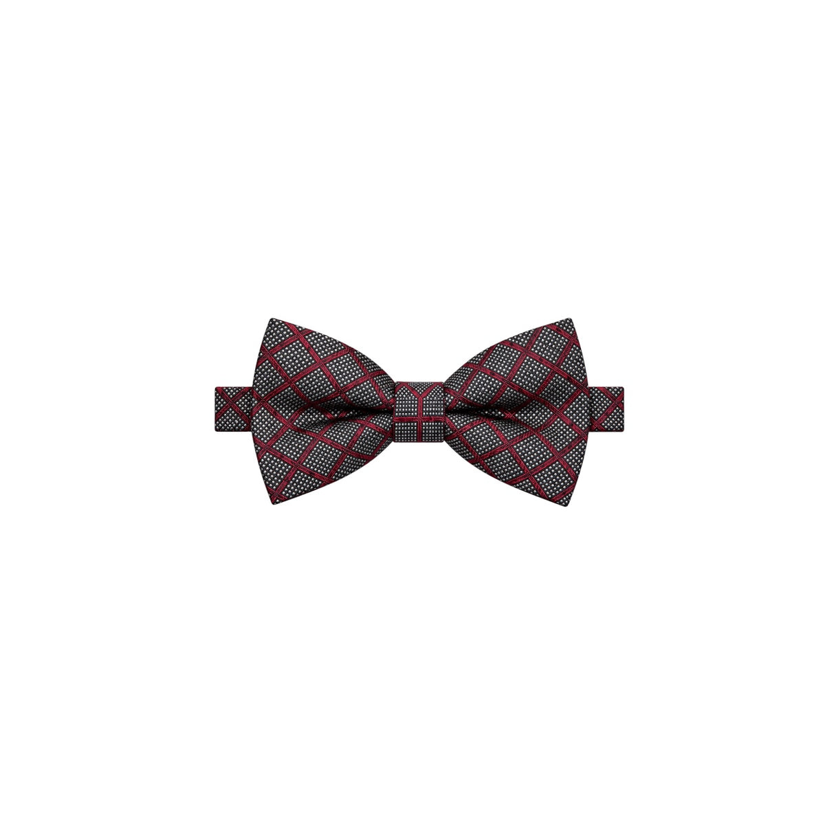 Boys’ Red & Grey Geometric Bow Tie