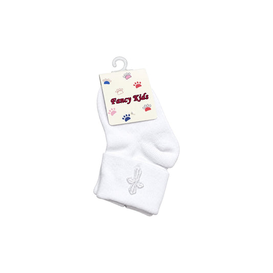 Baby Baptism & Christening White Socks with Embroidered Cross