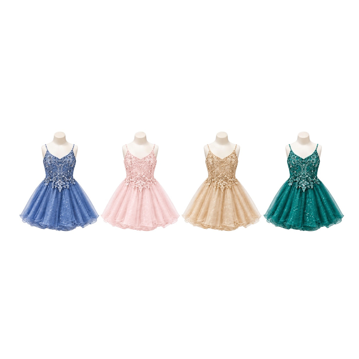 Dusty Blue Floral Lace Appliqué Glitter Tulle Dress with Lace-Up Back & Matching Shawl