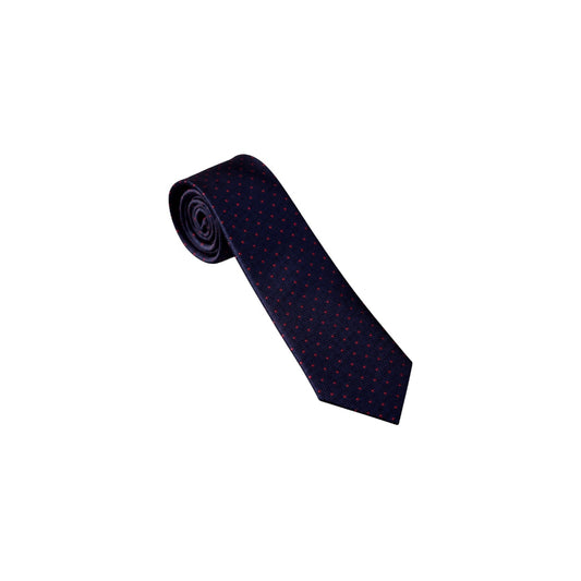 Boys’ Navy & Red Micro Dot Necktie