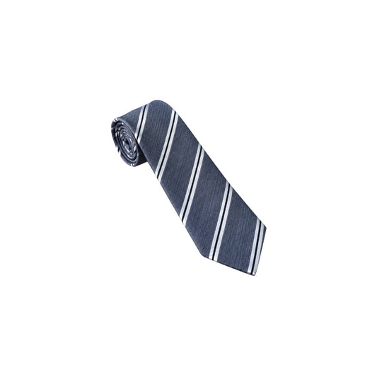 Renzani Italy Men’s Denim Blue Striped Necktie