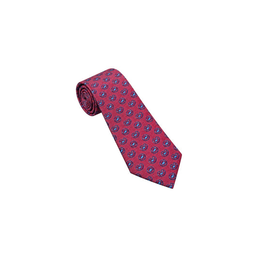 Paulo Sarto Men’s Red & Light Blue Geometric Pattern Necktie