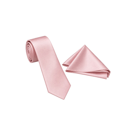 Purple Label Men’s Micro Silk Pink Necktie & Pocket Square Set