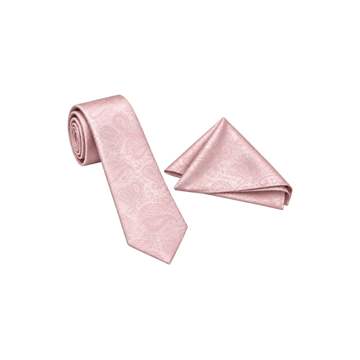 Purple Label Men’s Blush Paisley Necktie & Pocket Square Set
