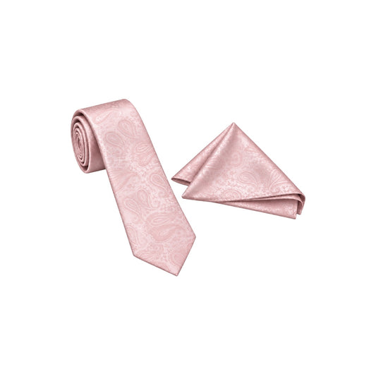 Purple Label Men’s Blush Paisley Necktie & Pocket Square Set