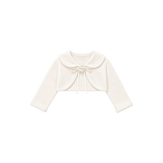 Kids Dream Toddler Girls’ Warm White Fleece Bolero with Removable Flower