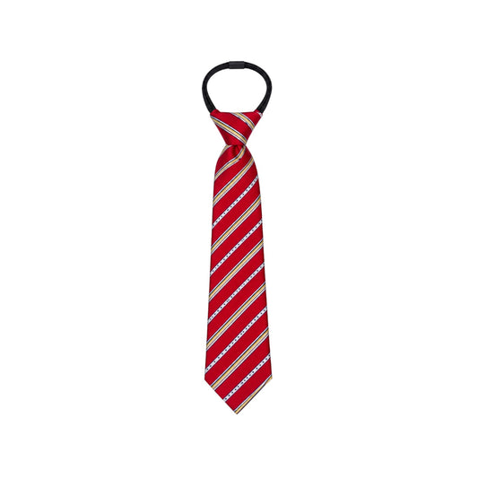 Mini Word Kids Boys' 14" Red Striped Zipper Tie