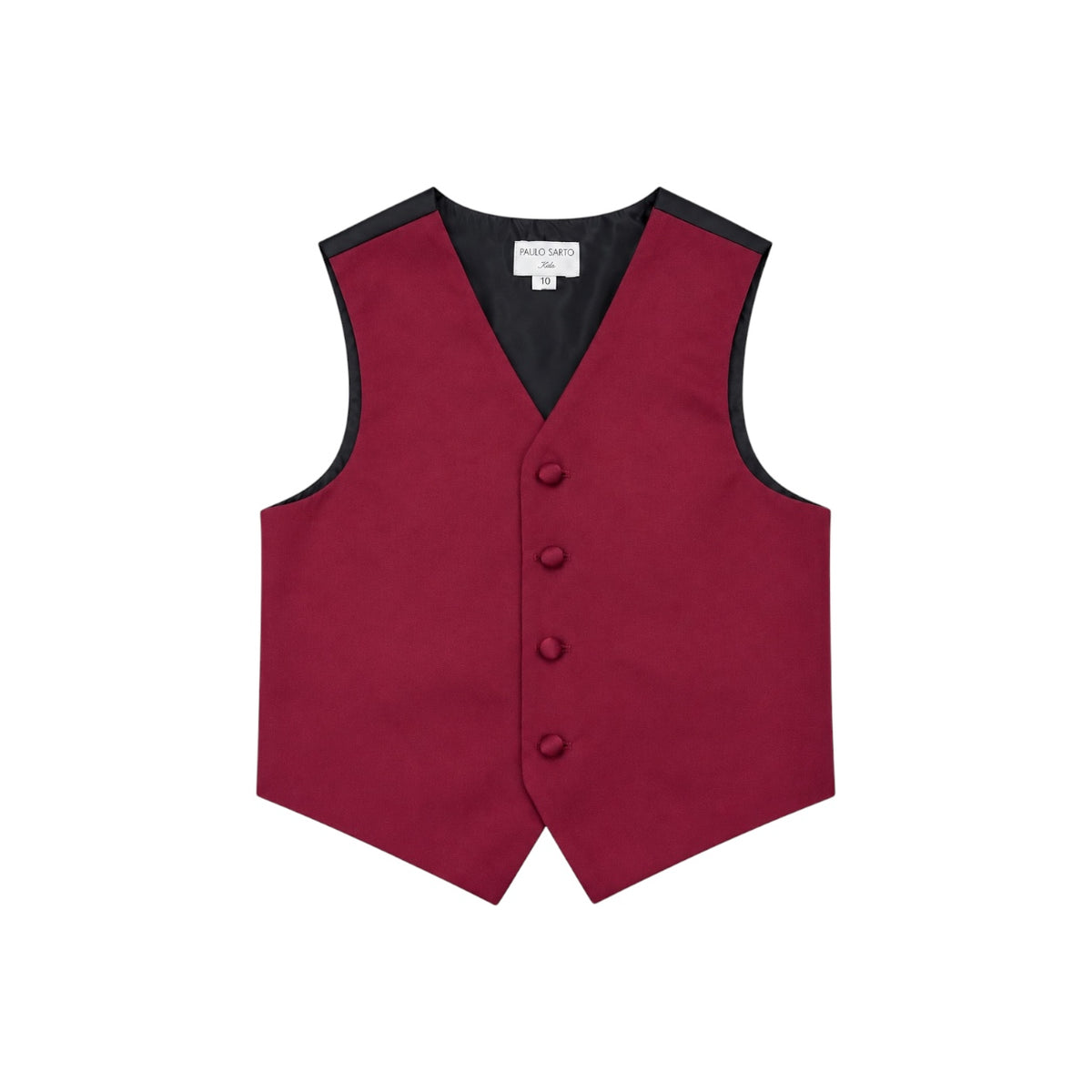 Paulo Sarto Boys' Burgundy Four-Button Formal Suit Vest