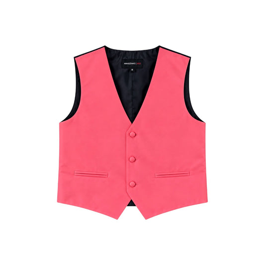 Mavezzano Boys' Coral Three-Button Formal Suit Vest