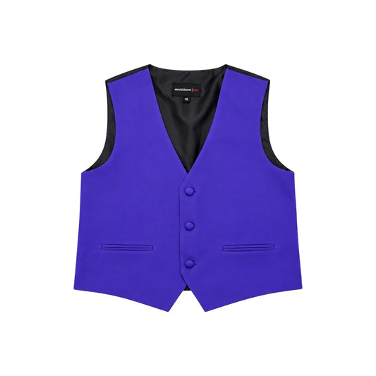 Mavezzano Boys' Purple Three-Button Formal Suit Vest