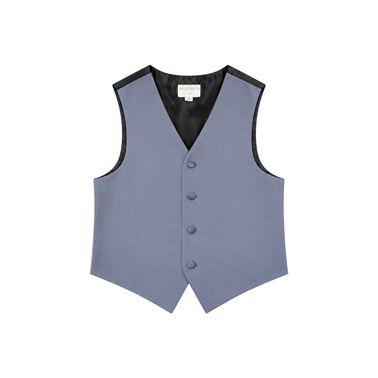 Paulo Sarto Boys' Slate Grey Four-Button Formal Suit Vest