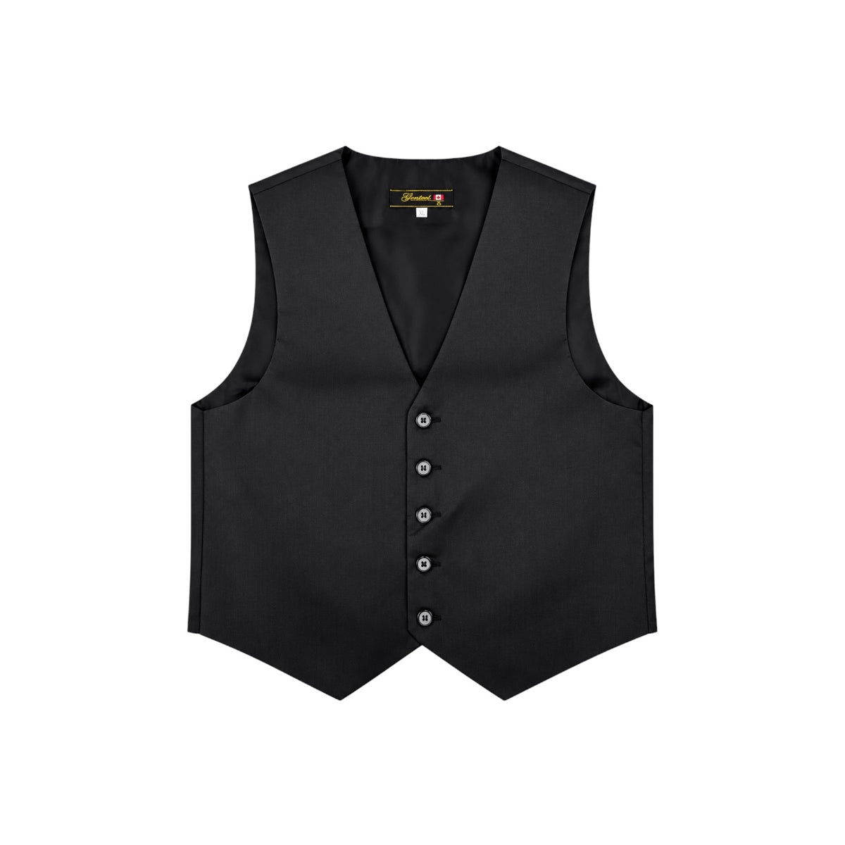 Genteel Boys' Black Five-Button Formal Suit Vest