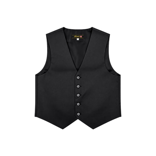 Genteel Boys' Black Five-Button Formal Suit Vest