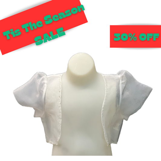 Puff Short-Sleeve Organza Bolero