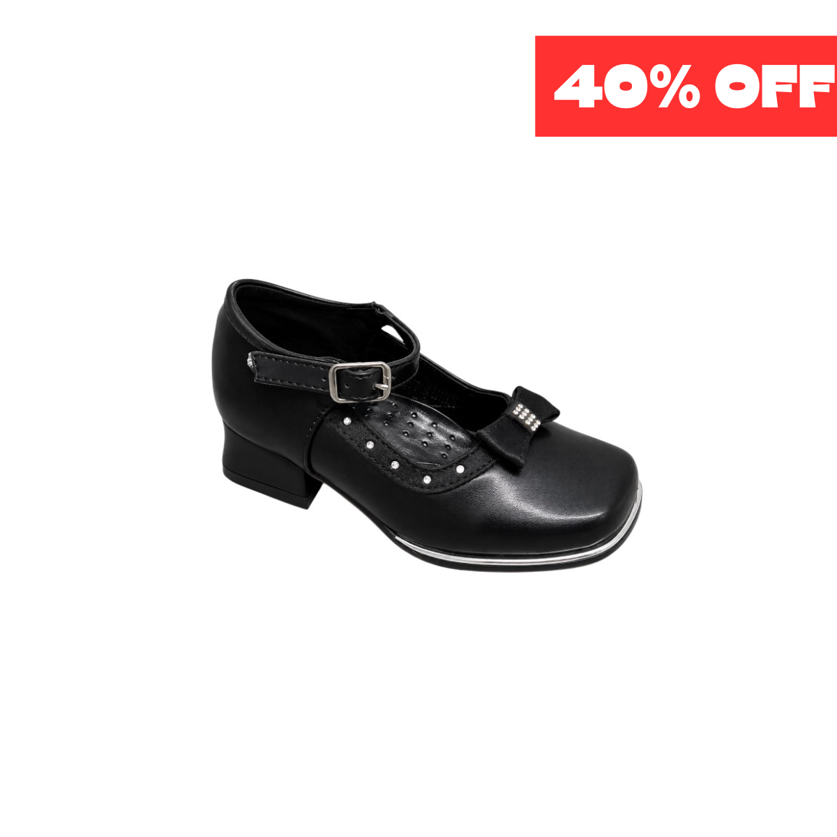 Jolene Girls' Bow Accent Black Dress Heel