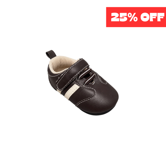 TenderToes Brown Pre-Walker Shoes with Velcro Strap (Hard Sole)