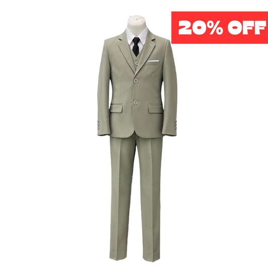 Mini World Toddler Classic Fit 5-Piece Sage Green Suit