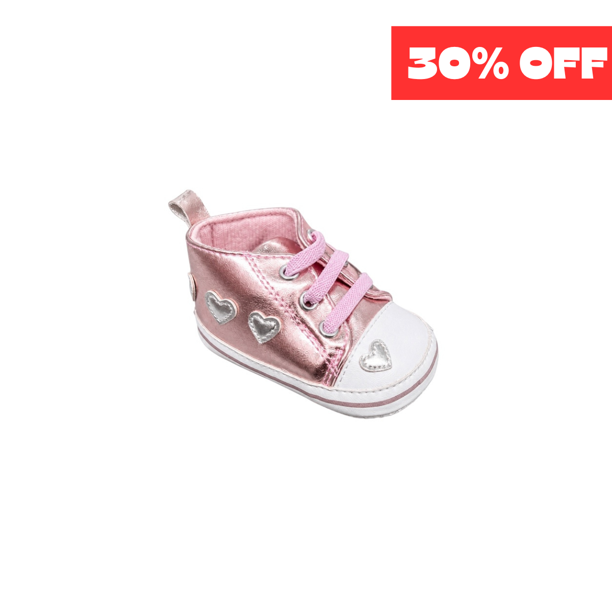TenderToes Rose Gold Heart Pre-Walker Sneakers (Soft Sole)