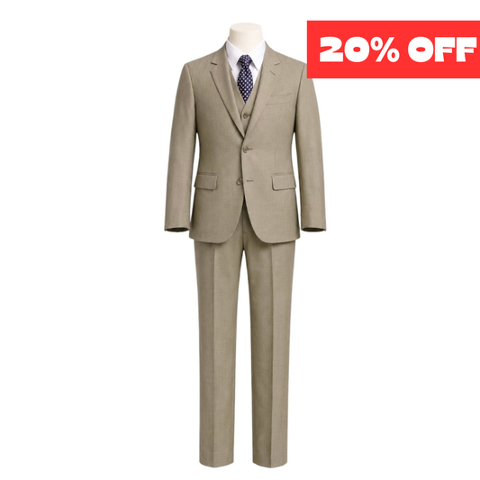 Mini World Classic Fit 5-Piece Oatmeal Suit
