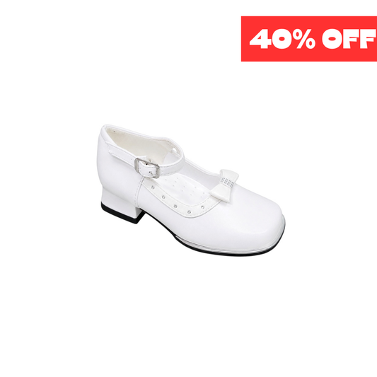 Jolene Girls' Bow Accent White Dress Heel