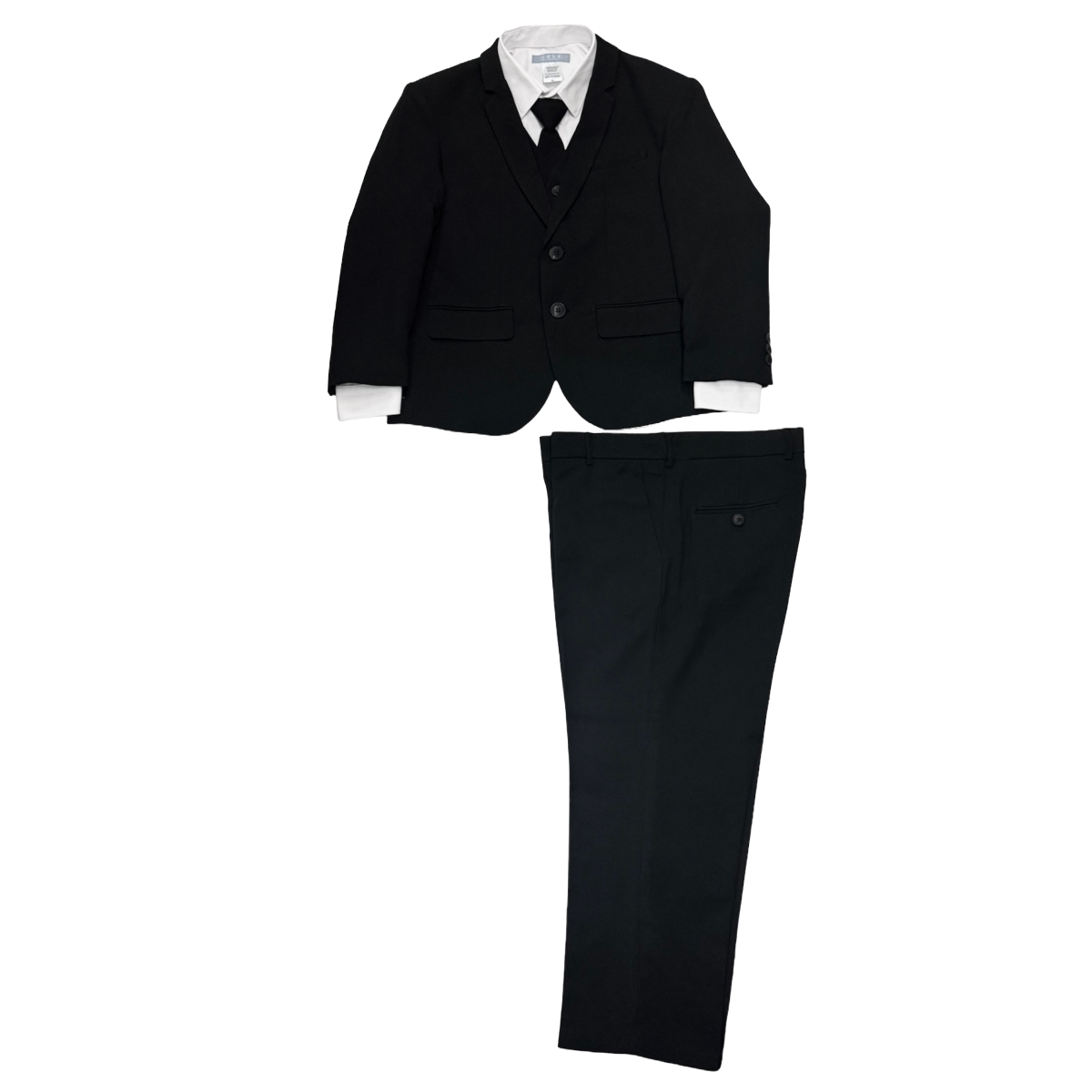 Husky Fit 5-Piece Black Suit