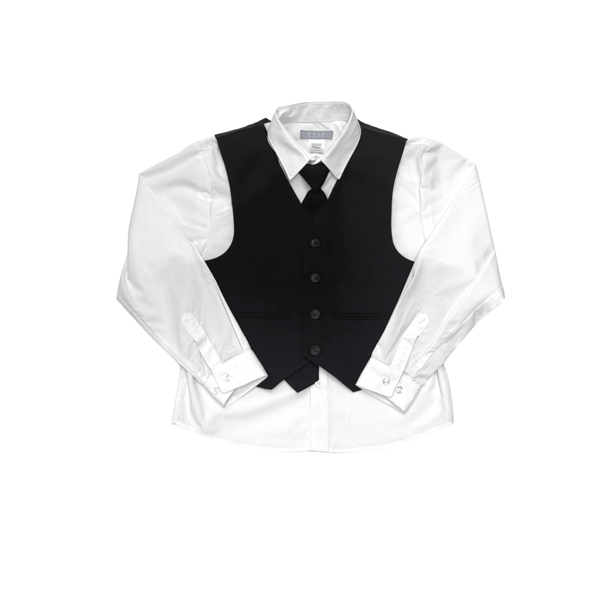 Husky Fit 5-Piece Black Suit