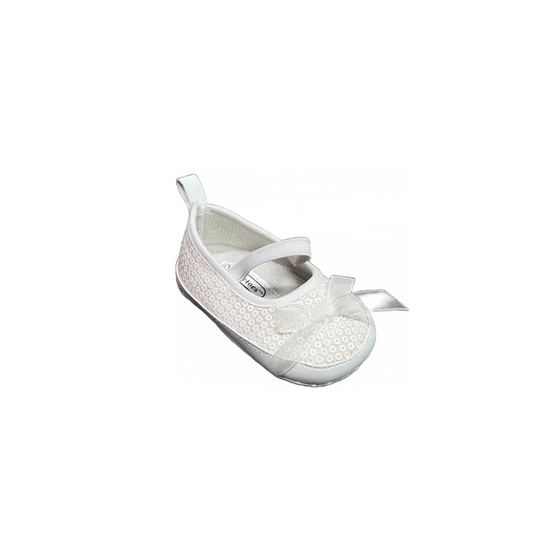 Tendertoes Off White Sequin Infant Pre-Walker Shoe