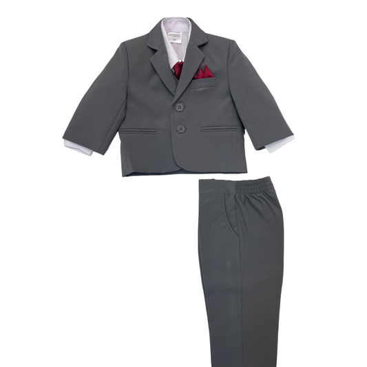 5-Piece Baby Medium Grey Suit