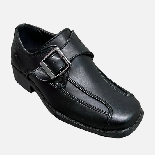 Mavezzano Black Dress Shoe with Buckle Accent