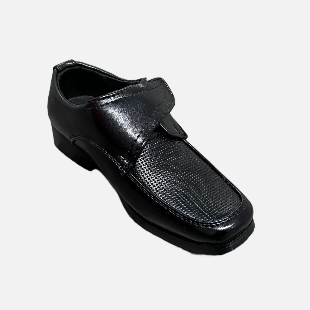 Fancy Kids Velcro Bicycle Toe Dress Shoe