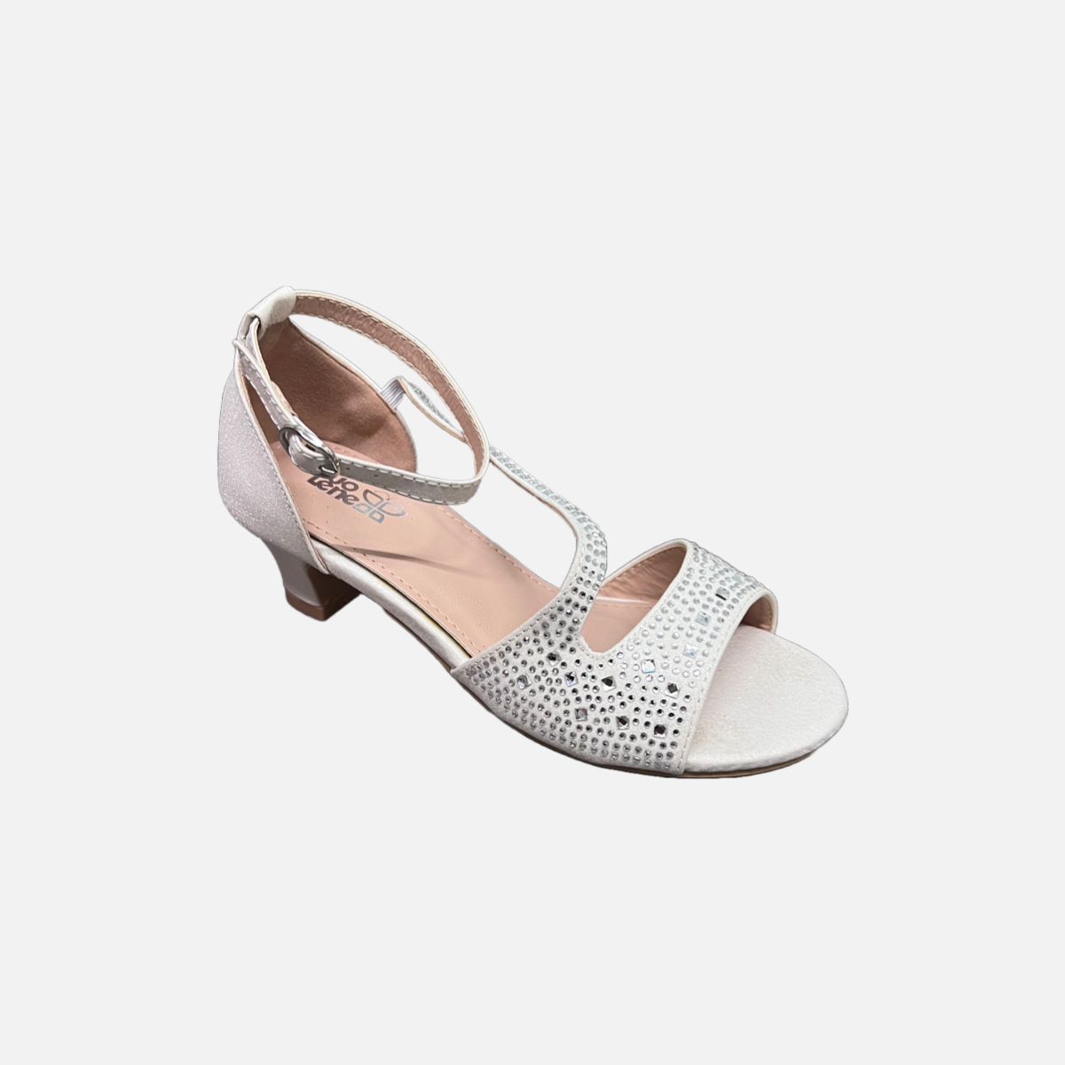 Jolene Rhinestone Single Strap, Open Toe Shoe