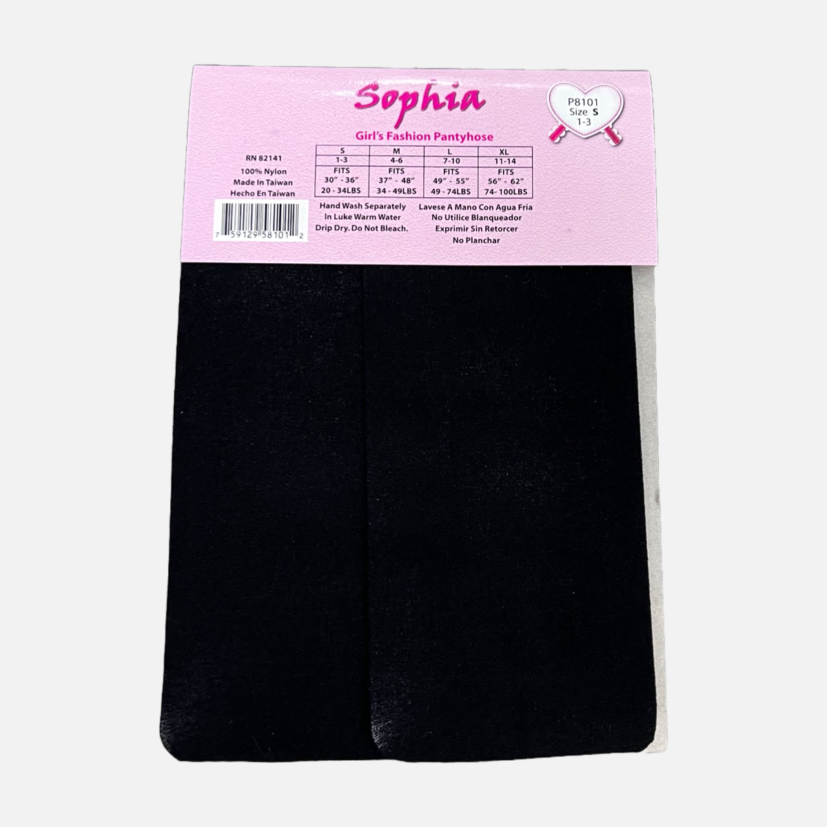 Sophia Girl's Fashion Black Pantyhose