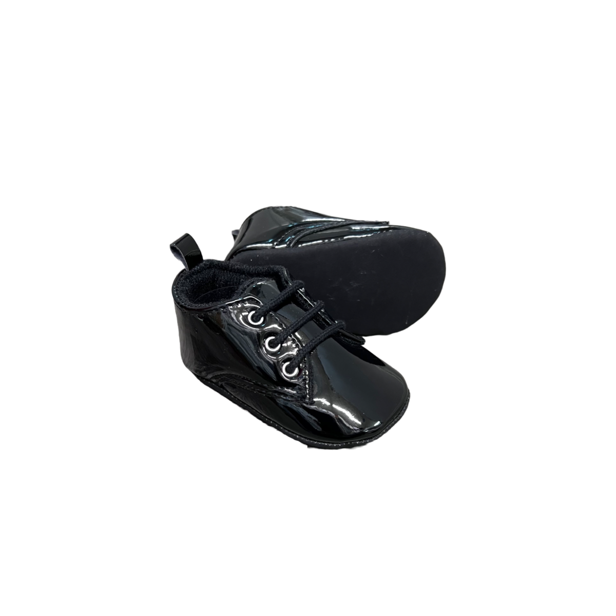 Tendertoes Patent Black Pre-Walker Shoe with Laces