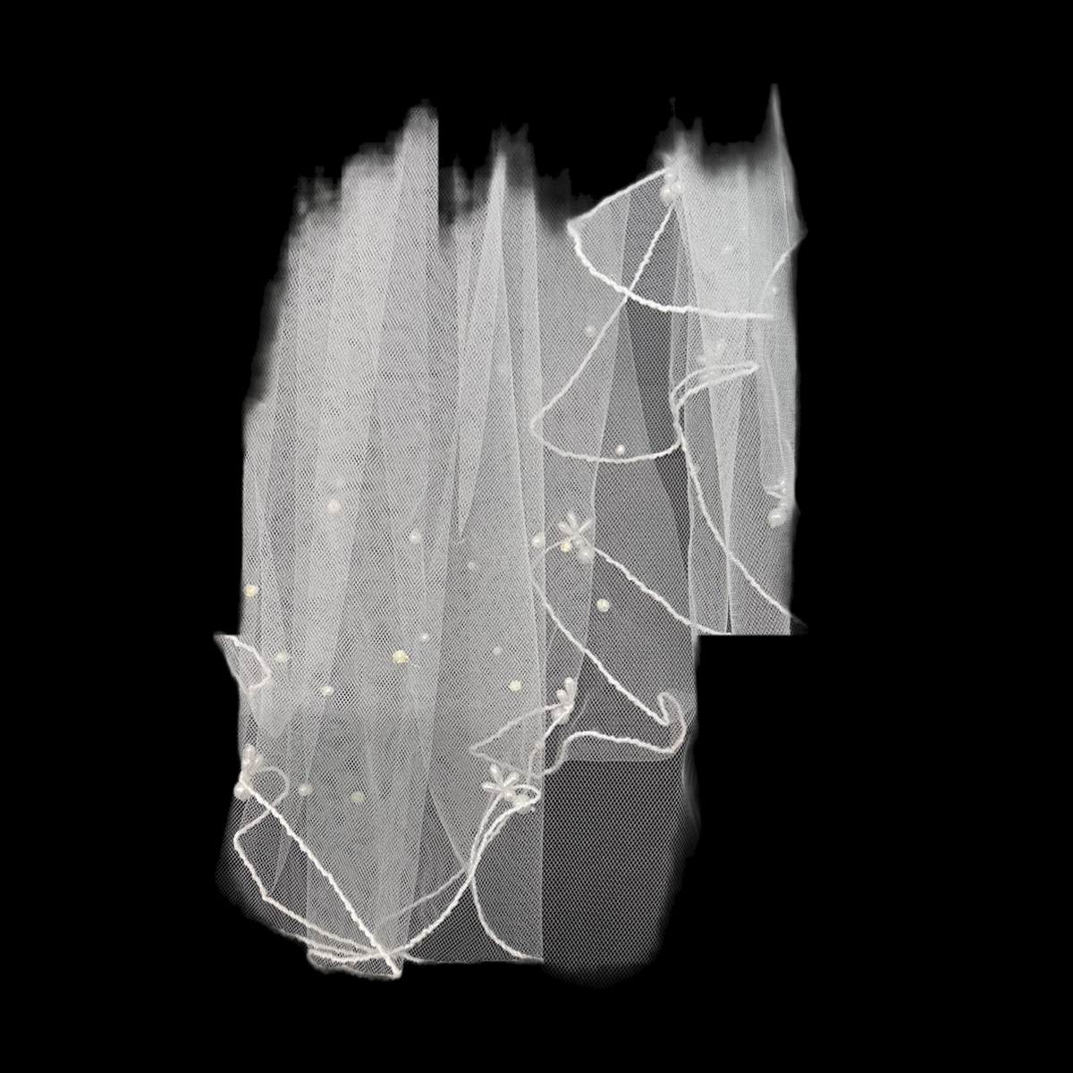 White Veil w/ Pearls and rhinetones