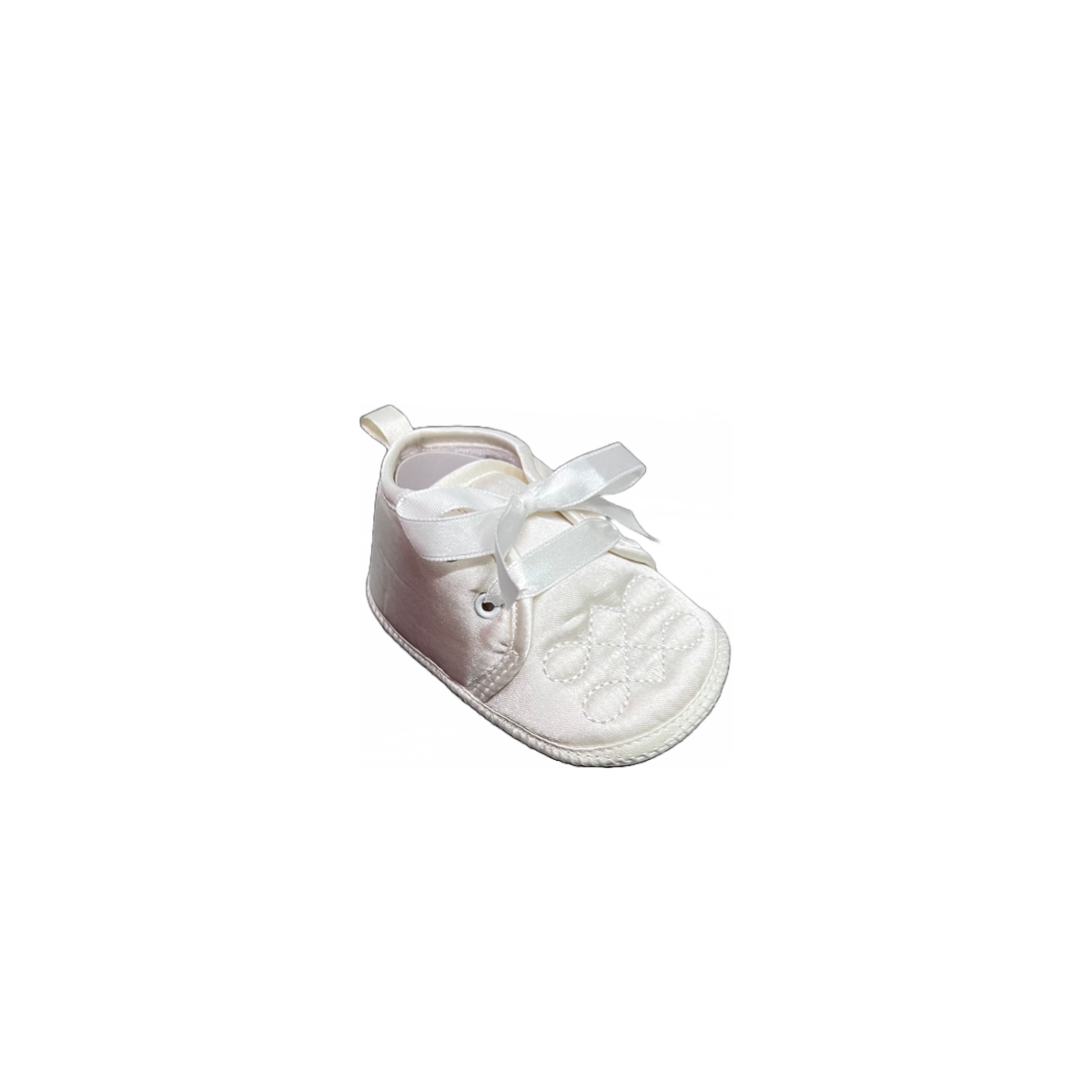 Tendertoes Ivory Infant Shoe w/ Diamond-Infinity Embroidery