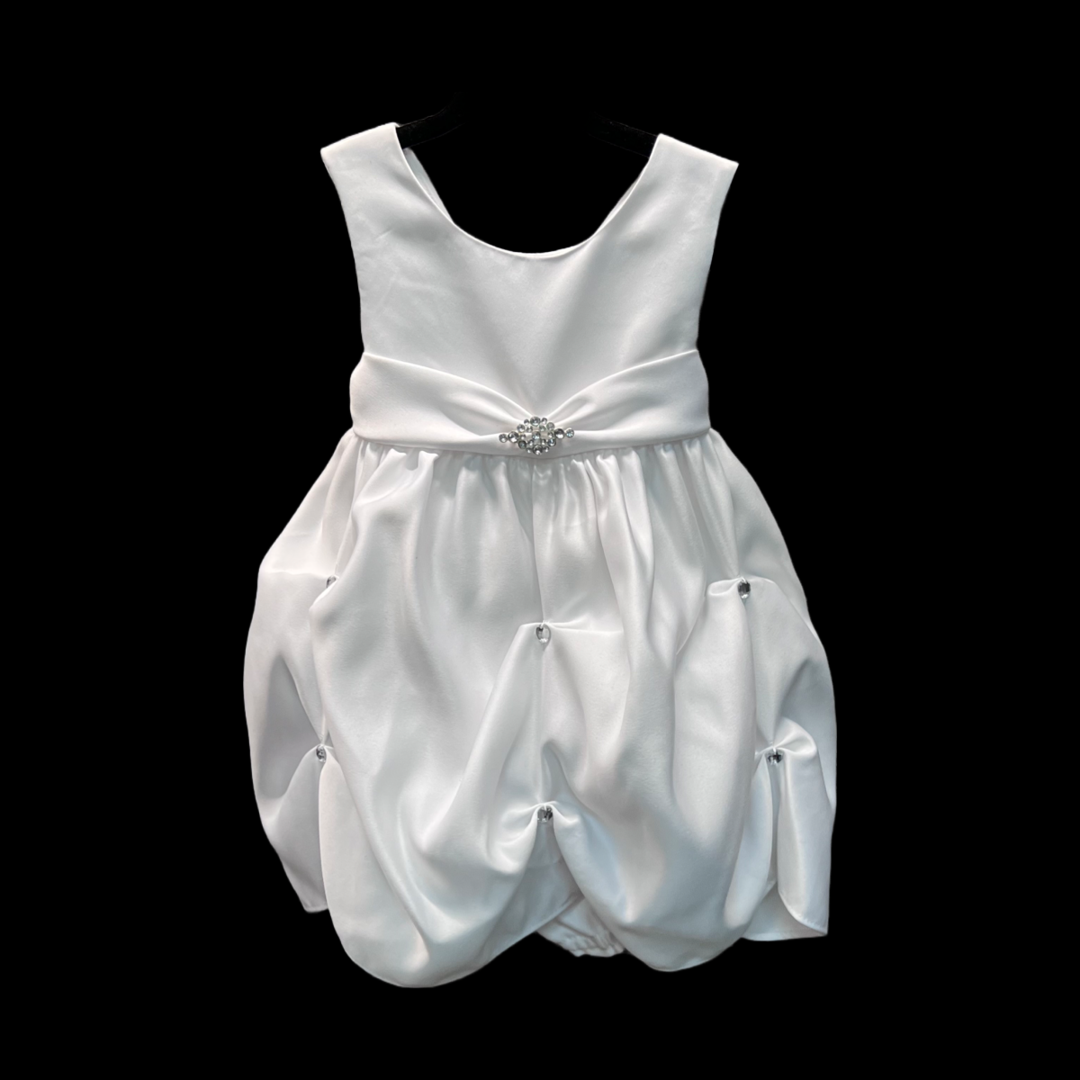 Sleeveless White Baby Dress w/ Rhinestones (18-24 months)