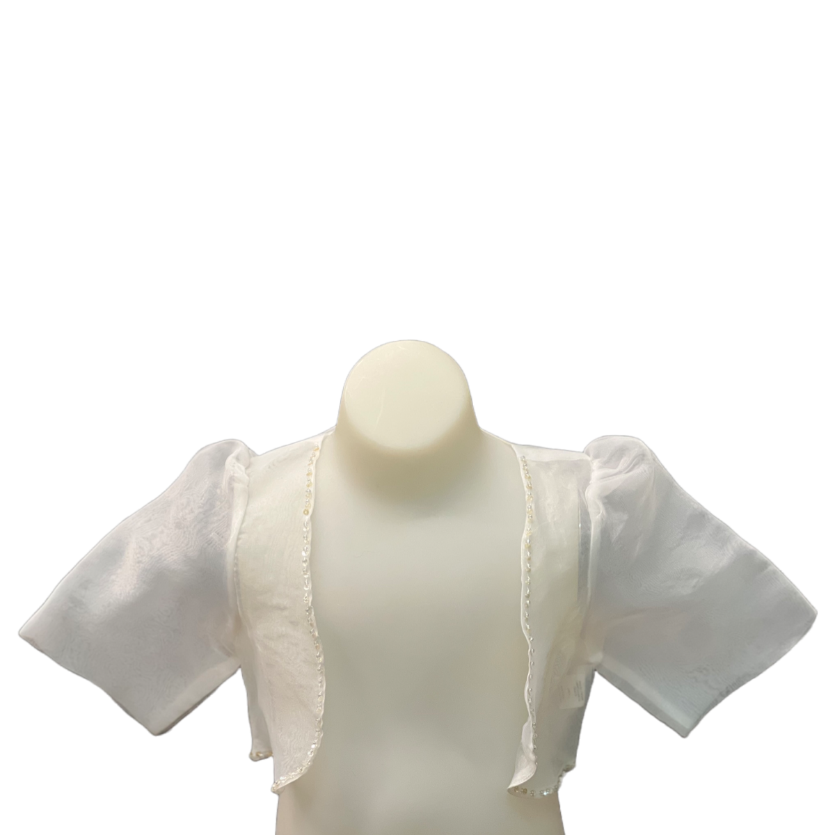 Puff Quarter-Sleeve Organza Bolero